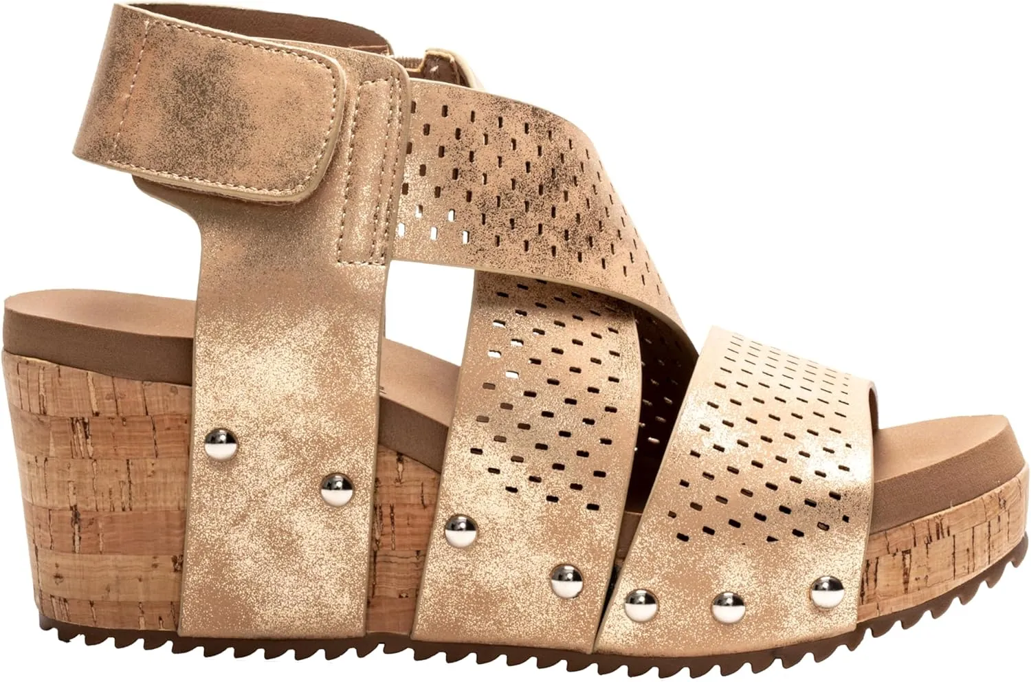 Corkys Footwear Womens Guilty Pleasure Wedges - Featuring a 2.5-Inch Heel, Corkys Signature Soft Cushion EVA Insoles, And A Strappy and Breathable Upper