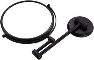 Cosmetic Vanity Mirror 6-inch Makeup Mirror Black Simple Bathroom Mirror Wall-Mounted Beauty Mirror Folding Magnification 3 Times