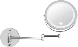 Cosmetic Vanity Mirror LED 7 Inch Makeup Mirror Folding Double Wall Mount USB Charging t-Button Dimming Mirror 10 Times Magnification