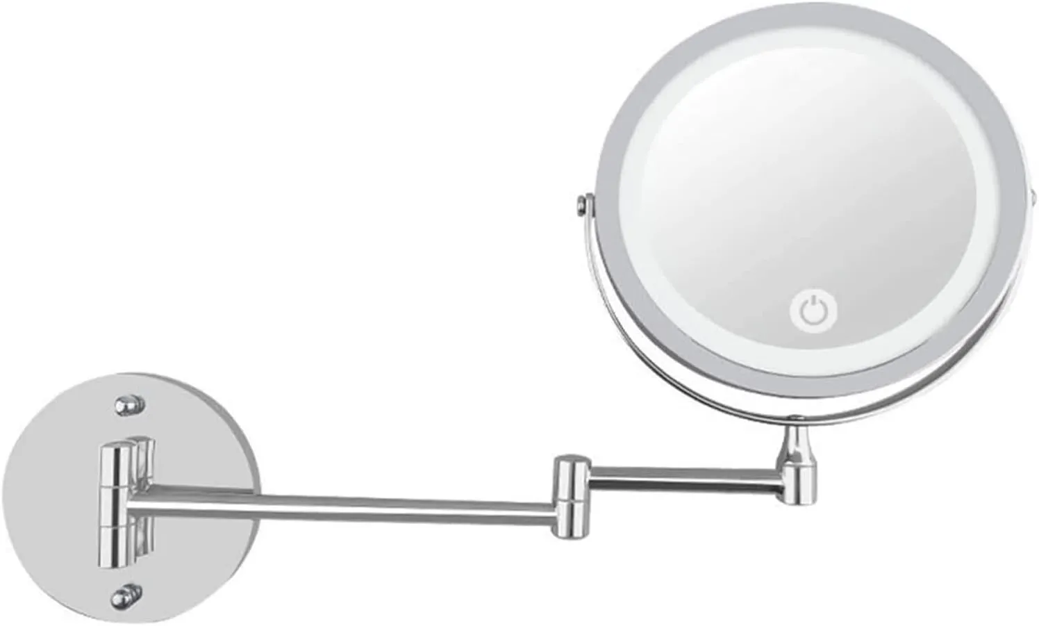 Cosmetic Vanity Mirror LED 7 Inch Makeup Mirror Folding Double Wall Mount USB Charging t-Button Dimming Mirror 10 Times Magnification