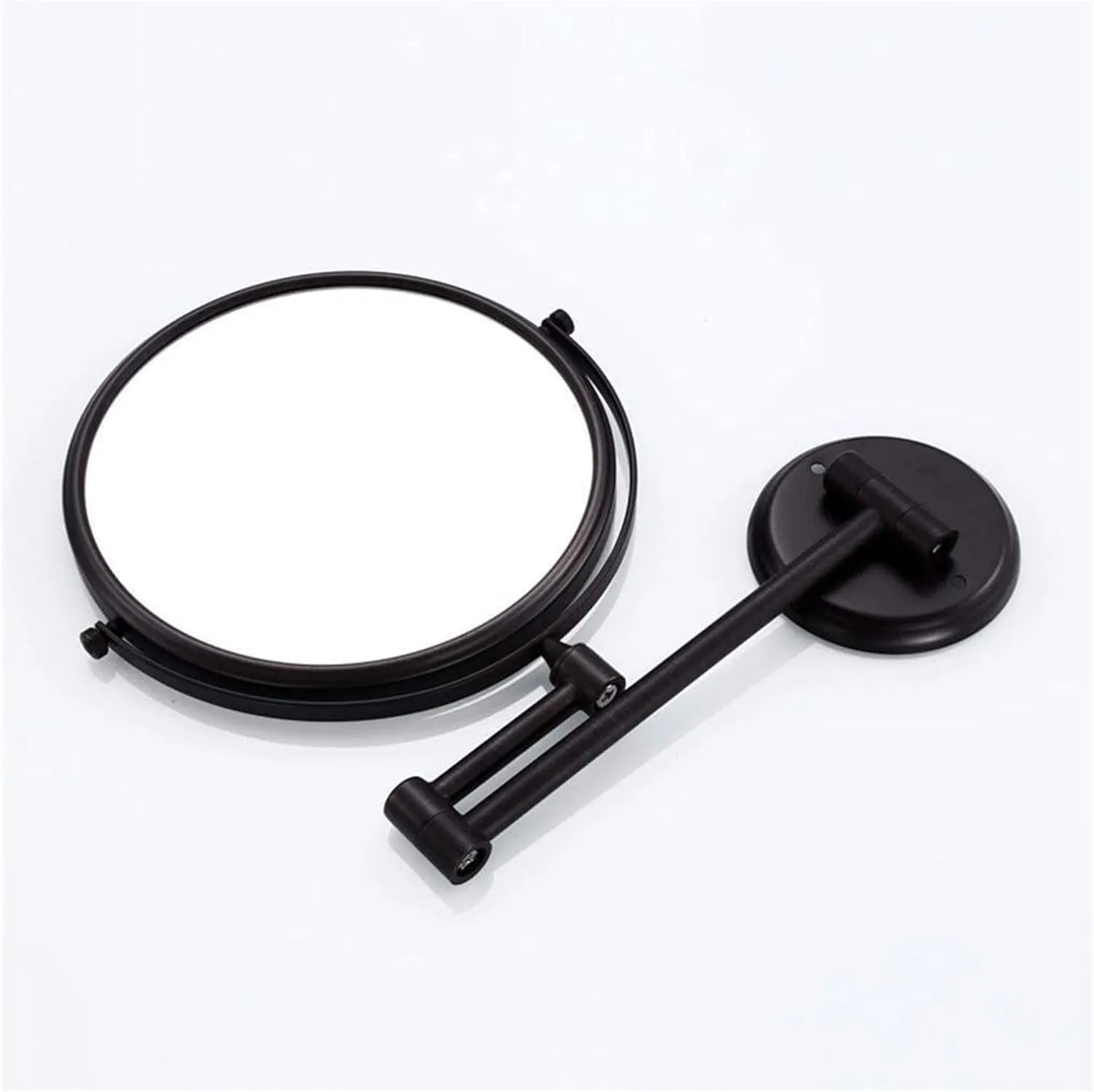 Cosmetic Vanity Mirror Wall-Mounted Black Minimalist Bathroom Mirror 8 Inch Makeup Mirror 3 Times Magnification Folding Double Mirror