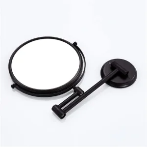 Cosmetic Vanity Mirror Wall-Mounted Black Minimalist Bathroom Mirror 8 Inch Makeup Mirror 3 Times Magnification Folding Double Mirror
