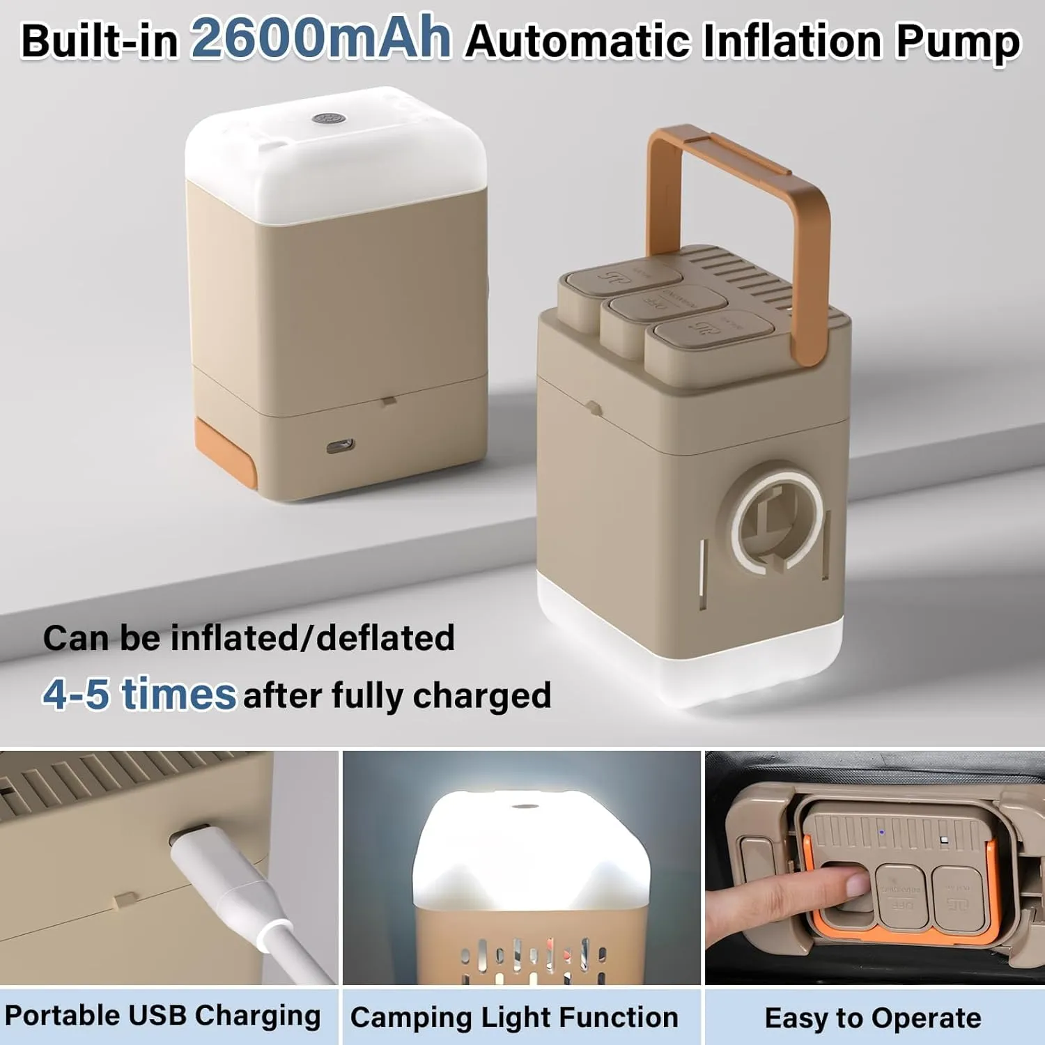 Coverado Car Air Mattress Back Seat, Portable Wireless Car Inflatable Bed with Built in Air Pump&Pllow, Storage Bag, Patch Kit, Universal Car Back Seat Bed Sleeping Pad Fit Most Car Suvs, L-51,W-32