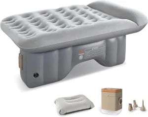 Coverado Car Air Mattress Back Seat, Portable Wireless Car Inflatable Bed with Built in Air Pump&Pllow, Storage Bag, Patch Kit, Universal Car Back Seat Bed Sleeping Pad Fit Most Car Suvs, L-51,W-32