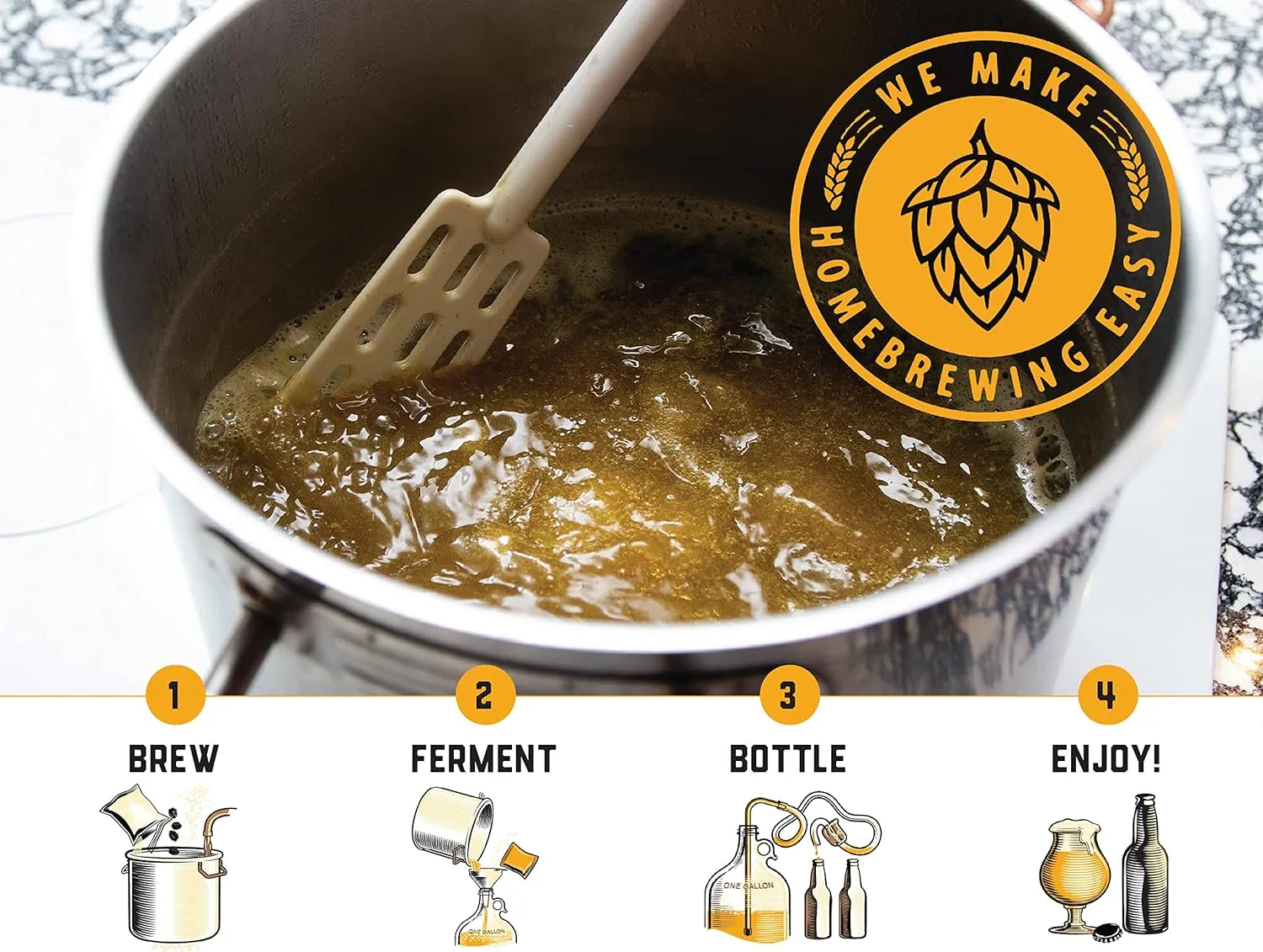 Craft A Brew - American Pale Ale - Beer Making Kit - Make Your Own Craft Beer - Complete Equipment and Supplies - Starter Home Brewing Kit - 1 Gallon