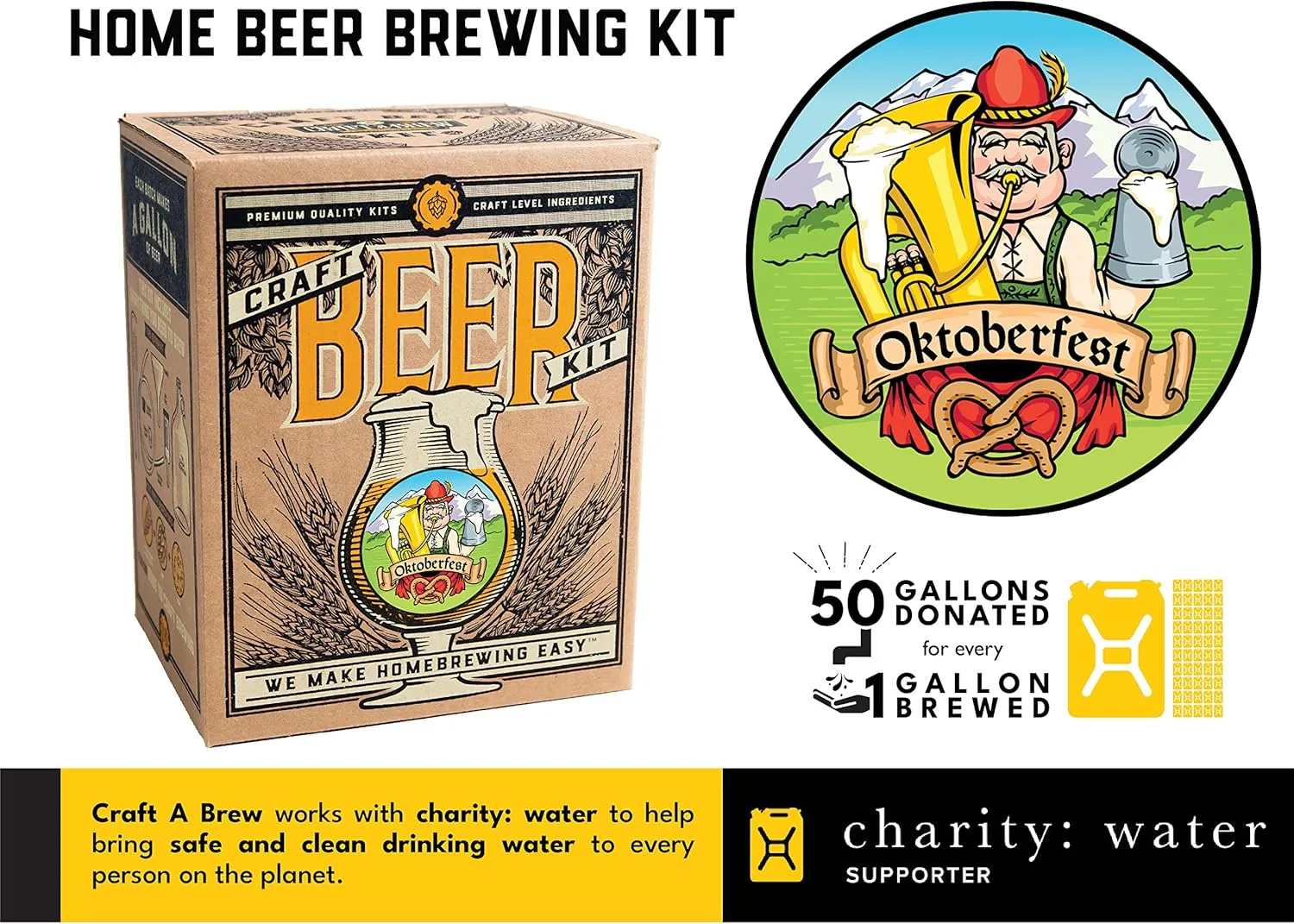 Craft A Brew - Oktoberfest Ale - Beer Making Kit - Make Your Own Craft Beer - Complete Equipment and Supplies - Starter Home Brewing Kit - 1 Gallon