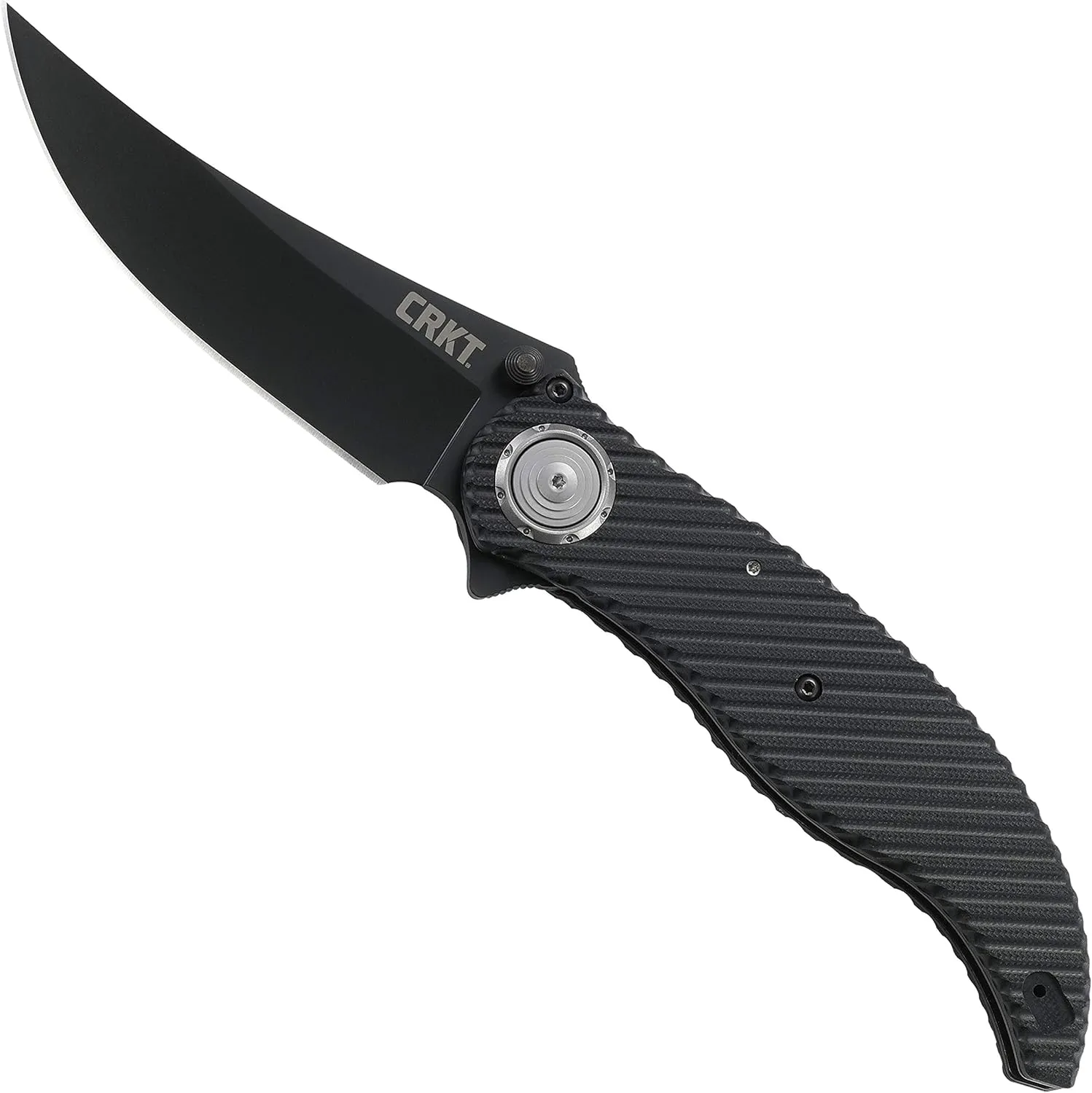 CRKT Clever Girl Folding Pocket Knife: Heavy Duty Everyday Carry, Black Blade, Flipper Open, Deadbolt Button Lock, IKBS Ball Bearing Pivot, G10 Handle 2640