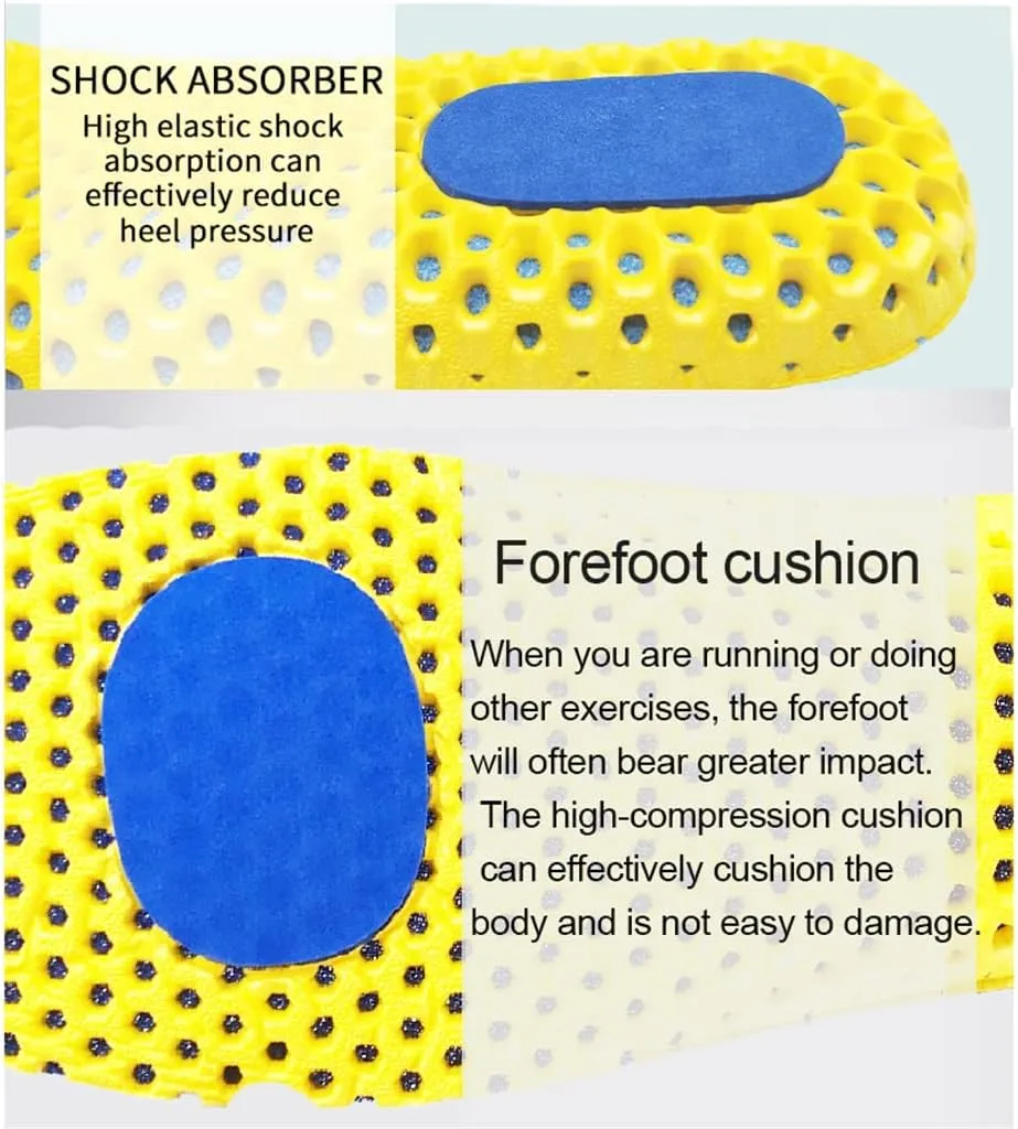 CSCDD Memory Foam Insoles for Shoes Sole Mesh Deodorant Breathable Cushion Running Insoles for Feet Orthopedic Insoles(Medium)