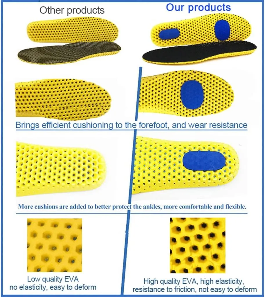 CSCDD Memory Foam Insoles for Shoes Sole Mesh Deodorant Breathable Cushion Running Insoles for Feet Orthopedic Insoles(Medium)