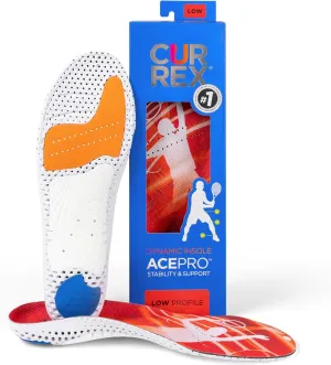 CURREX AcePro - Arch Support Insoles for Tennis, Basketball, Volleyball, Padel, Increase Performance & Agility, Court Based Sports Inserts, Men and Women – Low Arch, XL