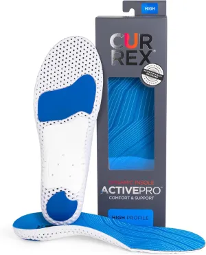 CURREX ActivePro Insoles for Basketball, Volleyball, Dance, Running & Other Sports Shoes – Arch Support Inserts to Help Reduce Fatigue & Ankle & Heel Pain – for Men & Women – High Arch, XS