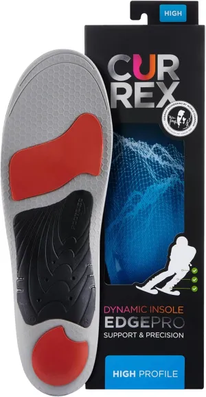 CURREX EdgePro Thermo Regulating Ski Boot Insoles for Snowboarding, Skiing, & Winter Sports – Ski Boot Inserts with Shock Absorbing Cushioning – for Men & Women – High Arch, Small