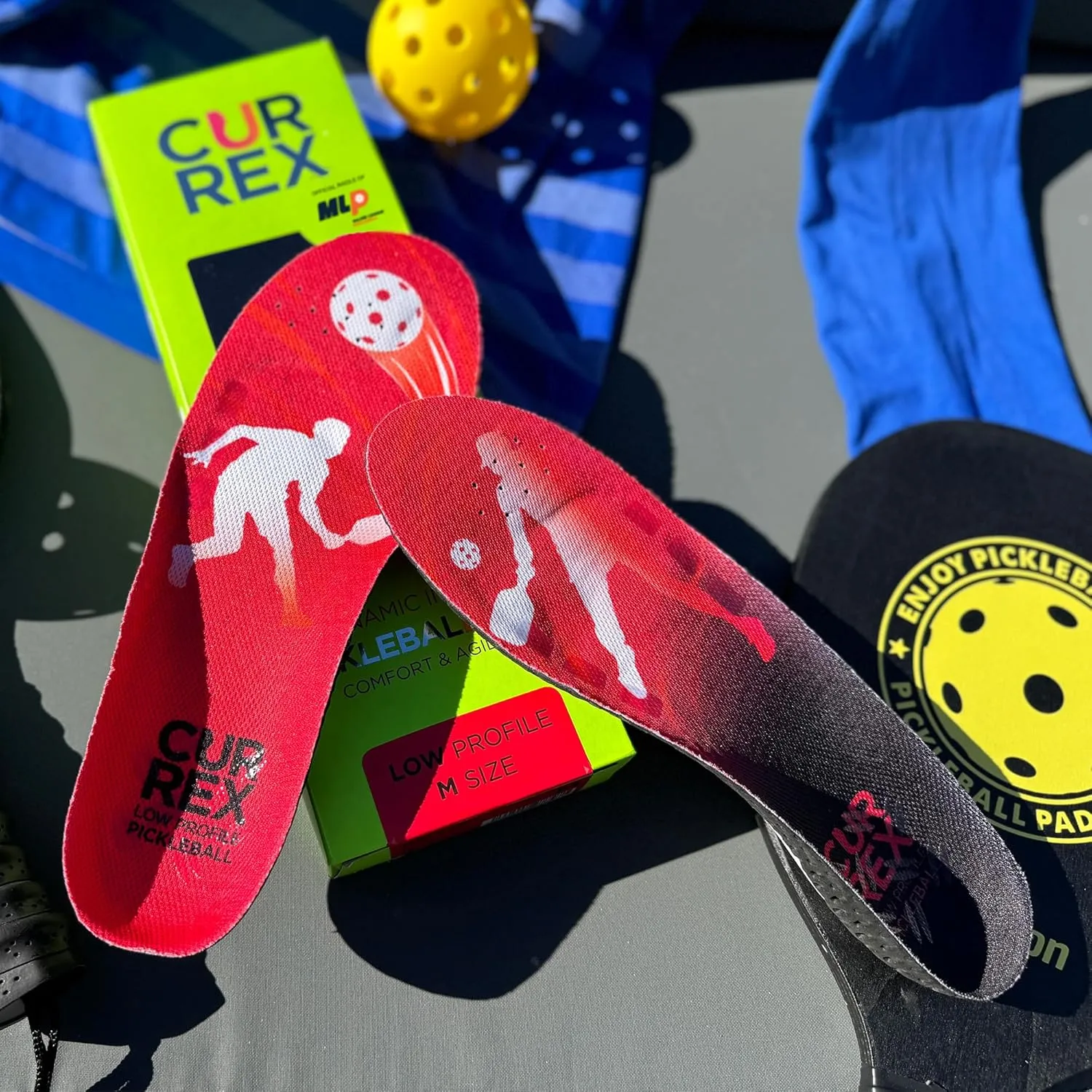 CURREX PICKLEBALLPRO Insoles for Pickleball Shoes – Arch Support Inserts w/Super Grip Surface & Premium Heel Cushioning, Helps Improve Foot Stability – for Men & Women– Medium Arch, Medium