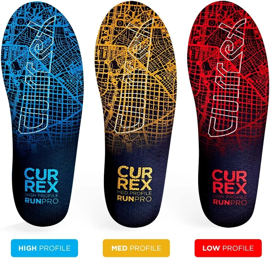 CURREX RunPro Insoles for Running Shoes – Arch Support Inserts to Help Reduce Fatigue, Prevent Injuries & Boost Performance – for Men & Women – High Arch, XS