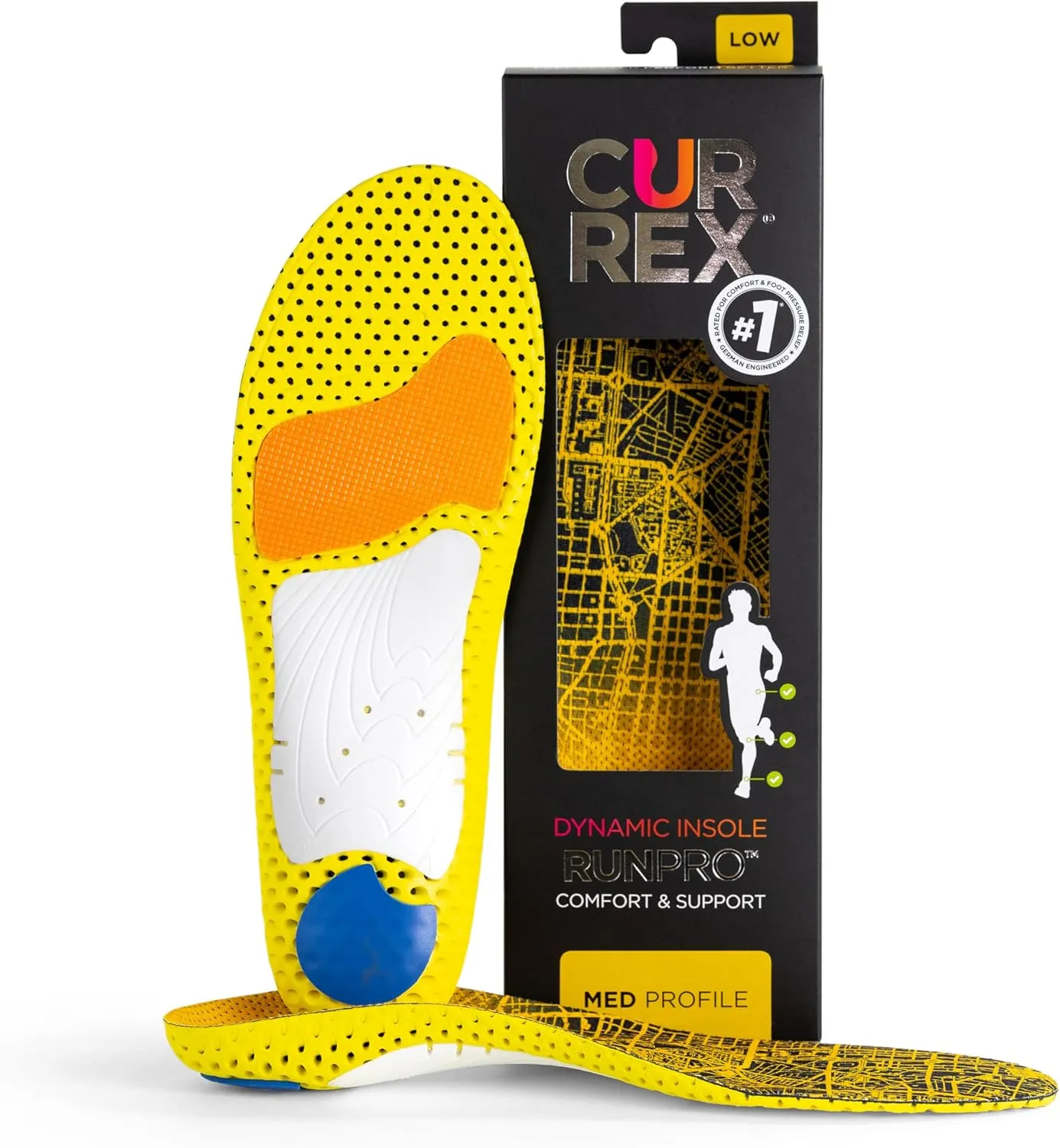 CURREX RunPro Insoles for Running Shoes – Arch Support Inserts to Help Reduce Fatigue, Prevent Injuries & Boost Performance – for Men & Women – Medium Arch, Small