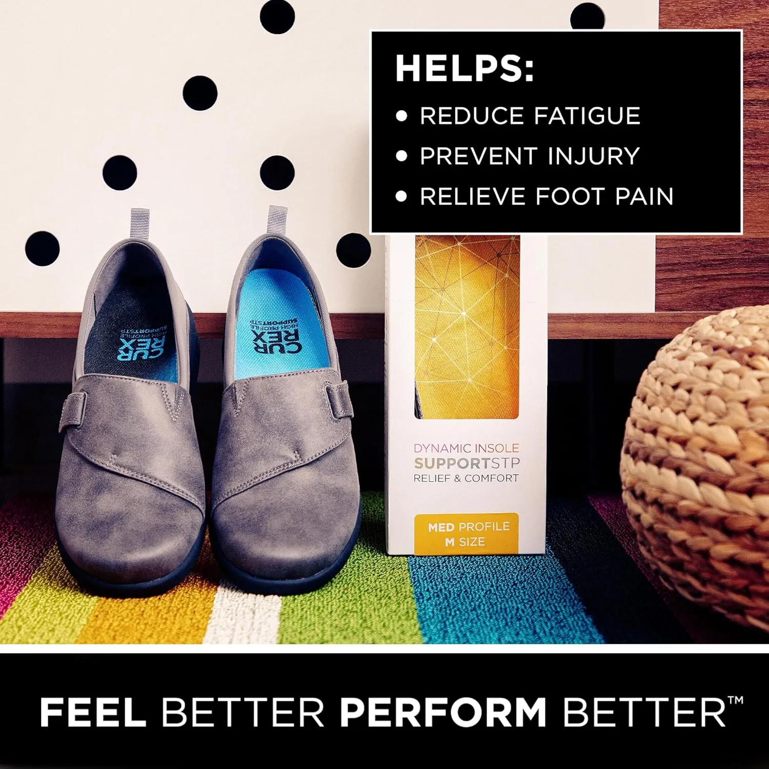 CURREX SupportSTP – Arch Support Insole w/Superior Cushioning & Airflow, Heavy Duty Shell for Less Fatigue – Comfort, Athletic, Casual and Work Shoe Inserts, Men & Women – Medium Arch, XS