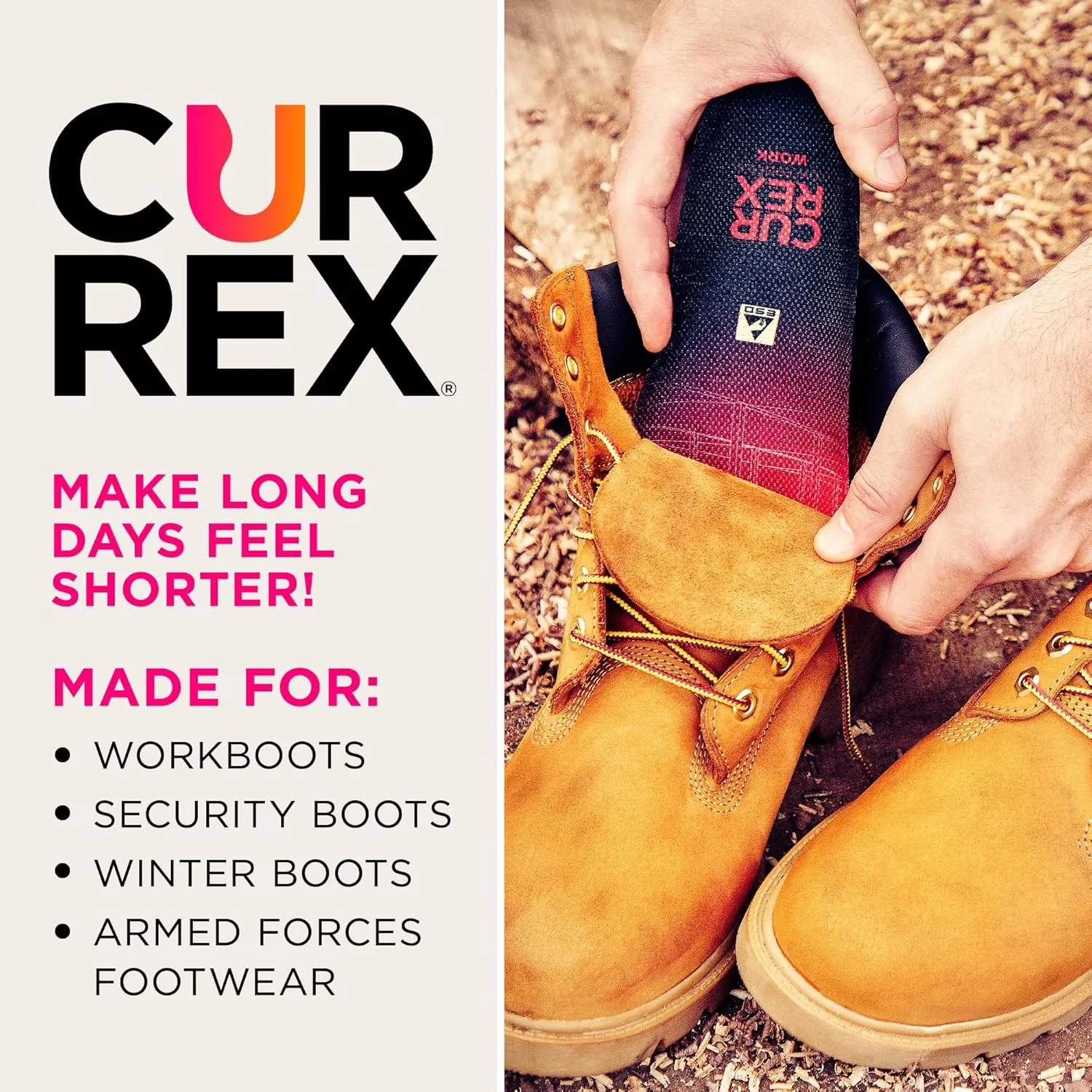 CURREX Work Safety Insoles for Work Boots & Shoes – ESD-Certified Comfort Boosting Inserts to Help Relieve and Prevent Joint and Foot Pain – for Men & Women – High Arch, XS