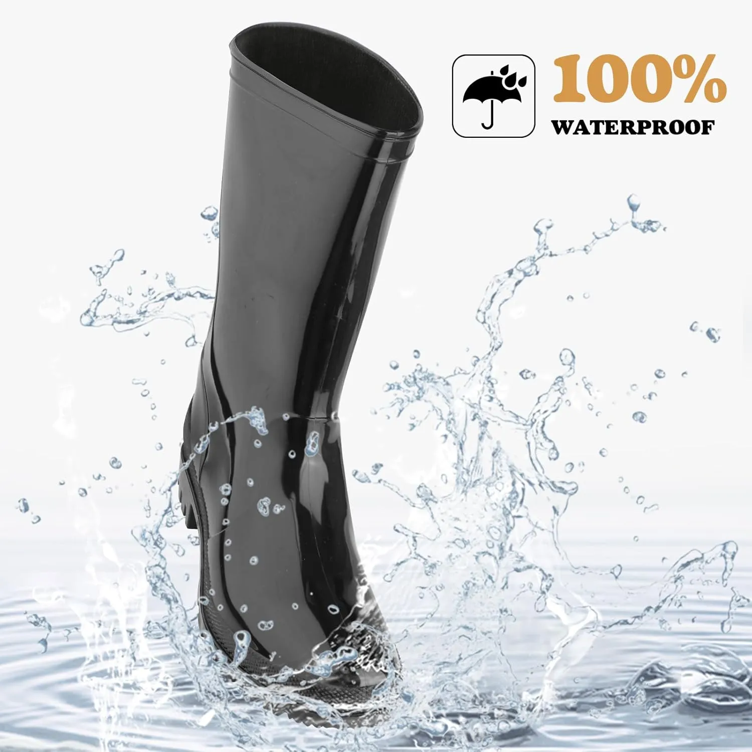 DaeRainy Women's Mid-calf Rain Boots Waterproof Non-slip for Gardens,Fishing,Farm,Outdoor Work Boots