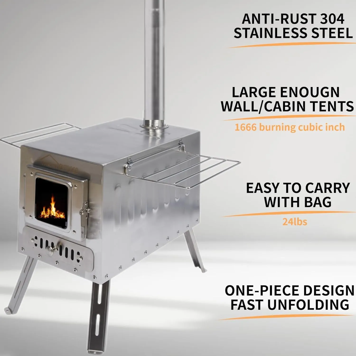 DANCHEL OUTDOOR Canvas Bell Tent with Large Tent Stove, 4 Season Yurt with Stove Jack for All Year Living 4/6/8 Person Hot Tent Camping Glamping, 13/16.4/20ft Khaki