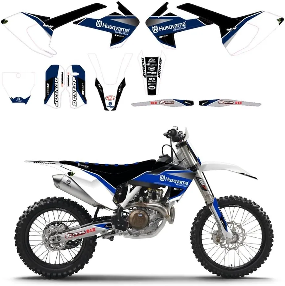 D'Cor Visuals Race Line Graphics/Trim/White Backgrounds - Husqvarna TC125, FC250 FC350 FC450 - 2016 _20-70-400-WH