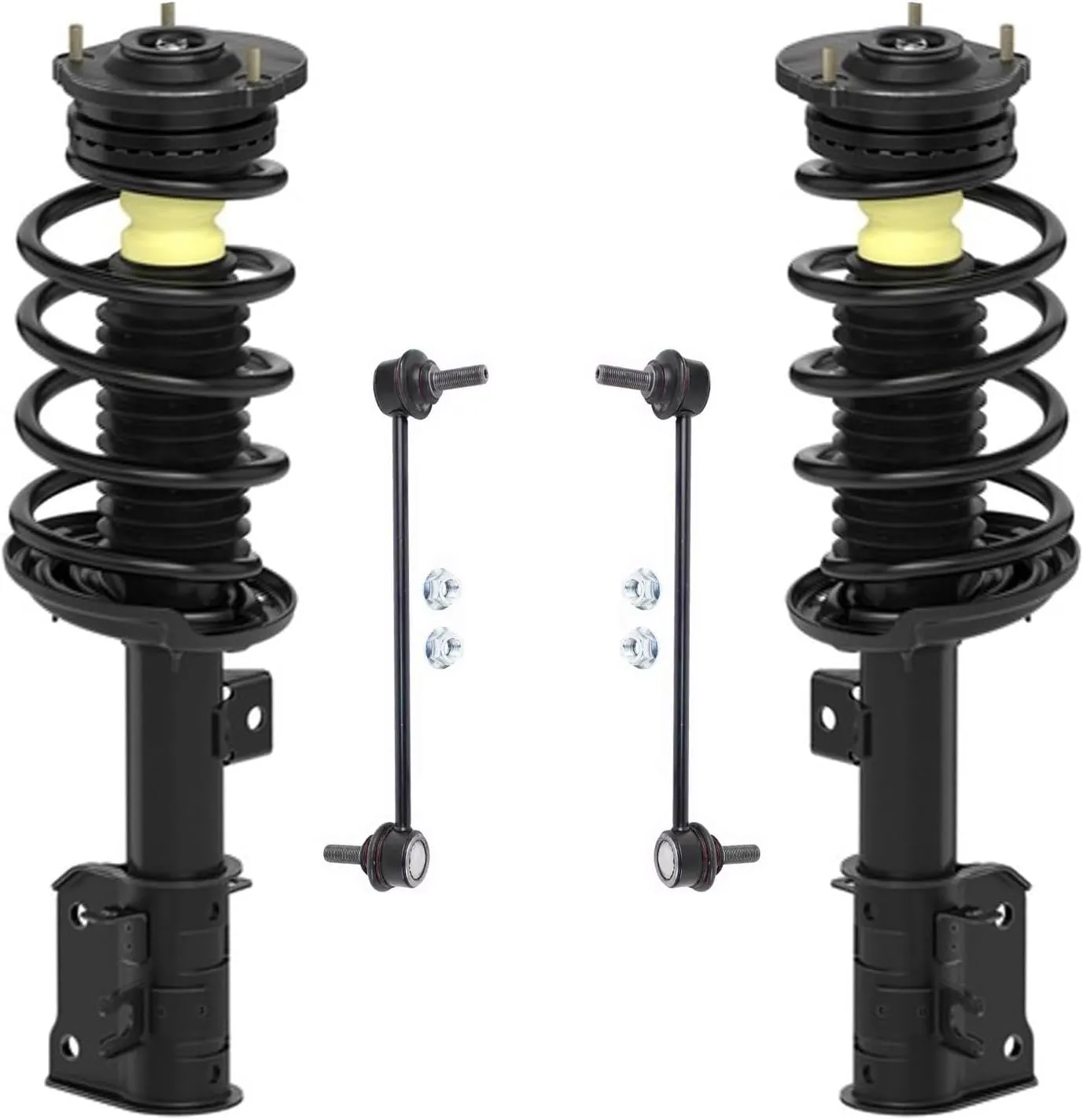 Detroit Axle - Front Struts Sway Bars for 2015-2022 Ram ProMaster City 2 Struts with Coil Spring Assembly 2 Stabilizer Sway Bar End Links 2016 2017 2018 2019 2020 2021 Replacement Suspension Kit