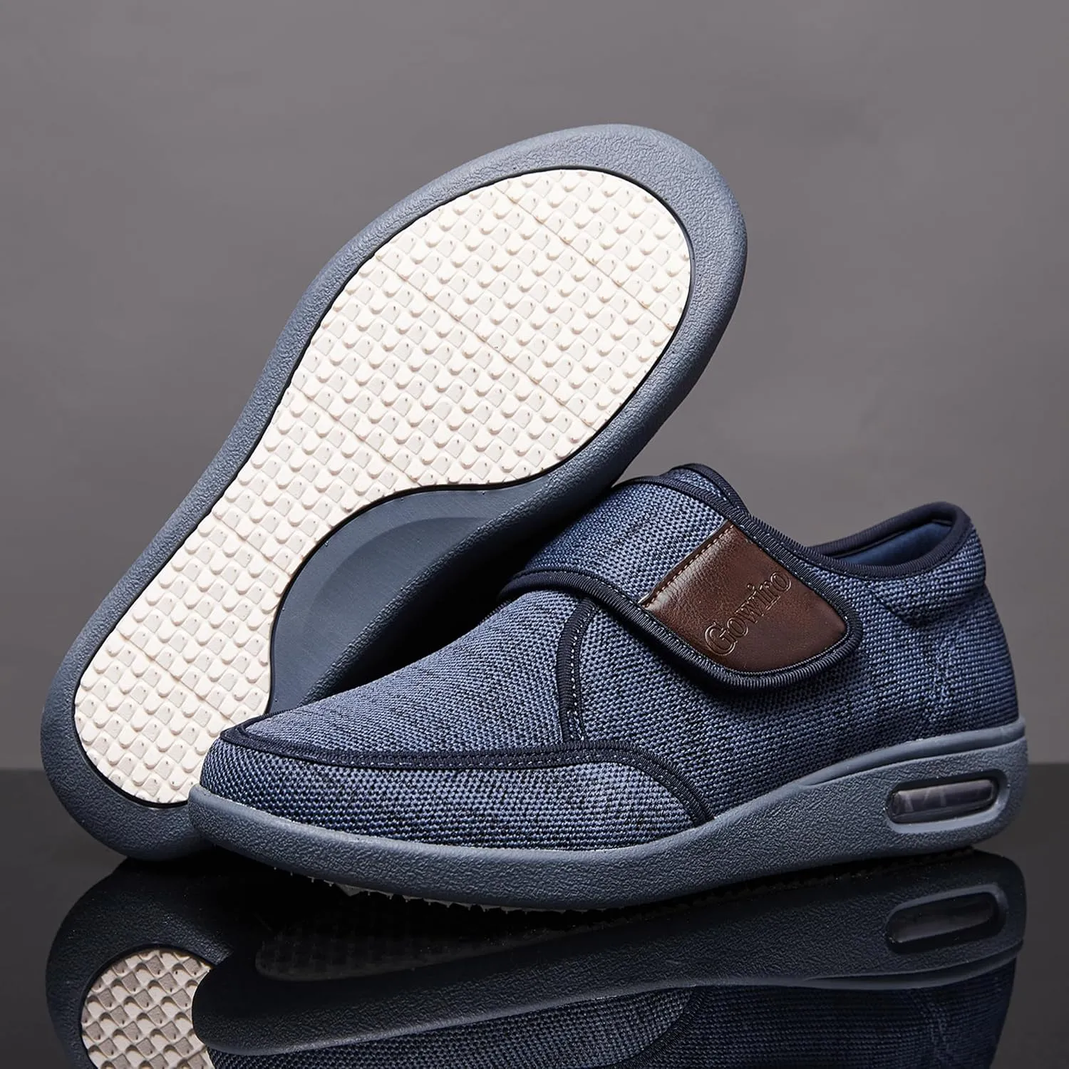 Diabetes Shoes Wide Version Elderly Shoes, No Need to tie Shoelaces Anti-Skid Breathable Light Expansion Foot Walking Edema Thickened and Widened Sole Walking Shoes