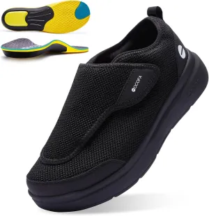 Diabetic Shoes for Men Extra Wide Slip on Shoes for Swollen Feet Adjustable Walking Shoes for Elderly Foot Pain Relief Neuropathy