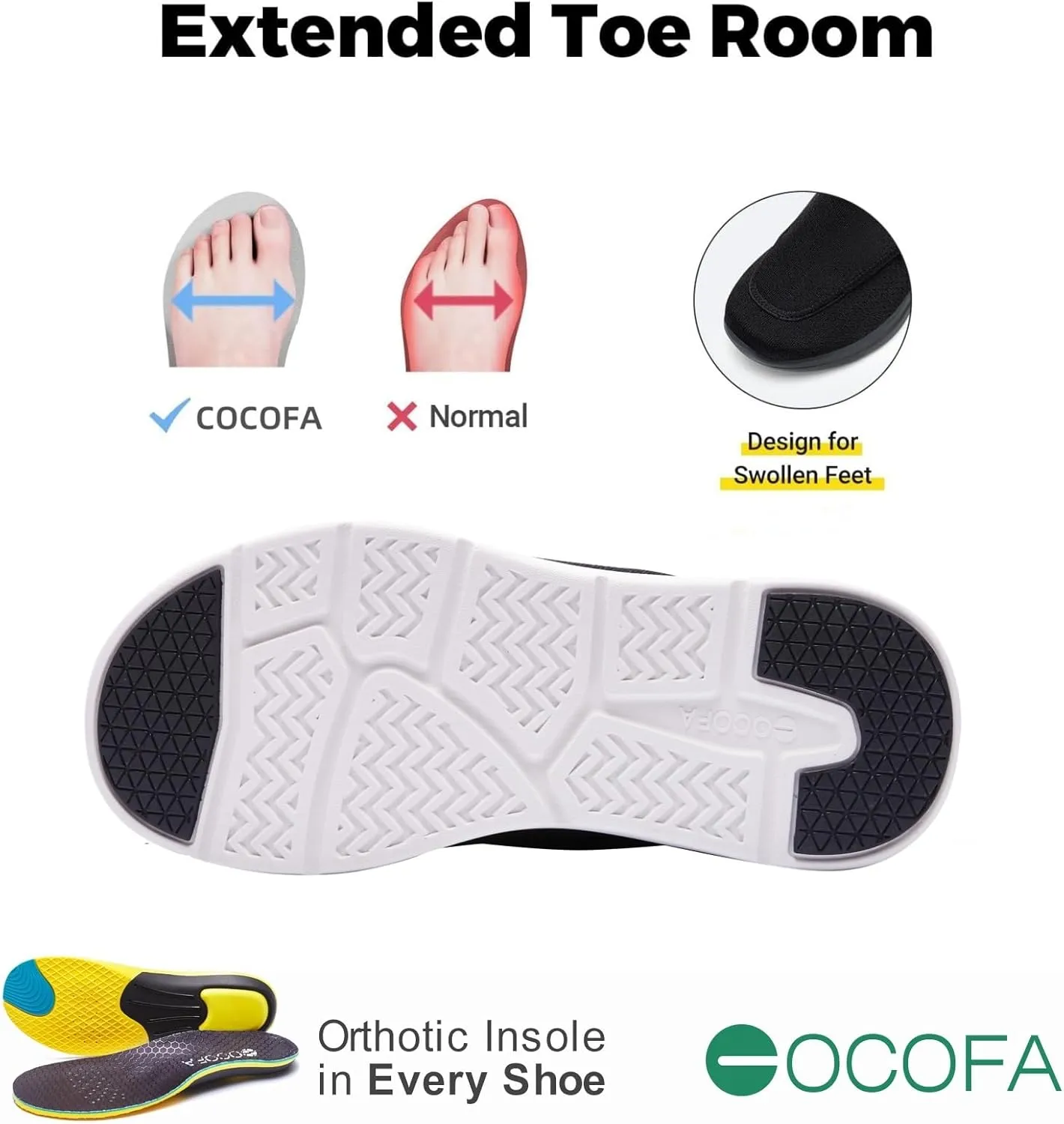 Diabetic Shoes for Men Extra Wide Slip on Shoes for Swollen Feet Adjustable Walking Shoes for Elderly Foot Pain Relief Neuropathy