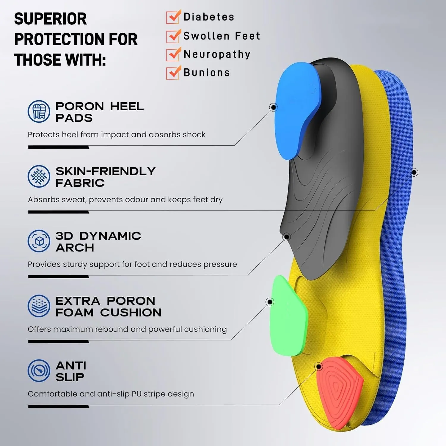 Diabetic Shoes for Men Extra Wide Slip on Shoes for Swollen Feet Adjustable Walking Shoes for Elderly Foot Pain Relief Neuropathy