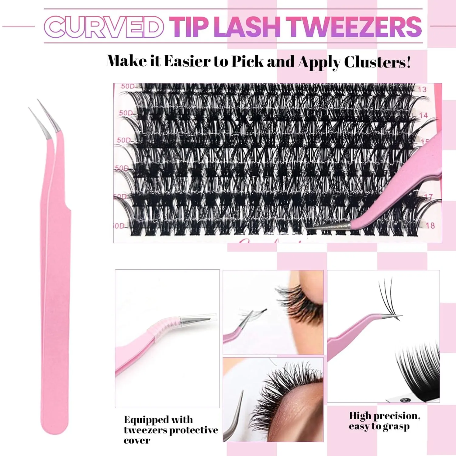 DIY Lash Extension Kit 684pcs Individual Lashes Clusters D Curl Eyelash Extension Kit with Lash Bond and Seal,Eyelash Remover Tweezers Brush(10-18mm,50D 60D 80D 100D) Lash Books DIY at Home