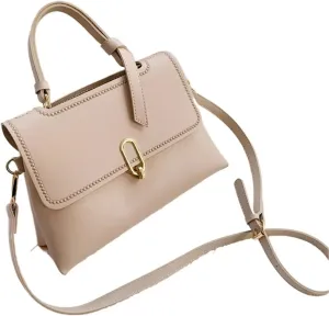 DIY Leather Bag Kit Women Shoulder Handbag Solid Color Messenger Small Square Bag DIY Material Set(Khaki Material Bag)