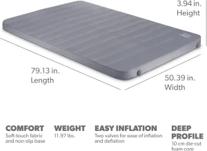 Dometic High Rise 10 Self-Inflating Double Air Mattress | Slip Resitant | Durable | Fits Two People | Carrying Case Included