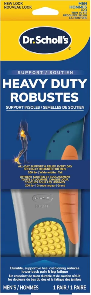 Dr. Scholl's Pain Relief Orthotics Insoles for Heavy Duty Support for Men, 1 Pair, Size 8-14