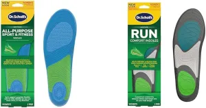 Dr. Scholl's Sport & Fitness and Run Active Women's Insoles, 1 Pair Each, Trim to Fit