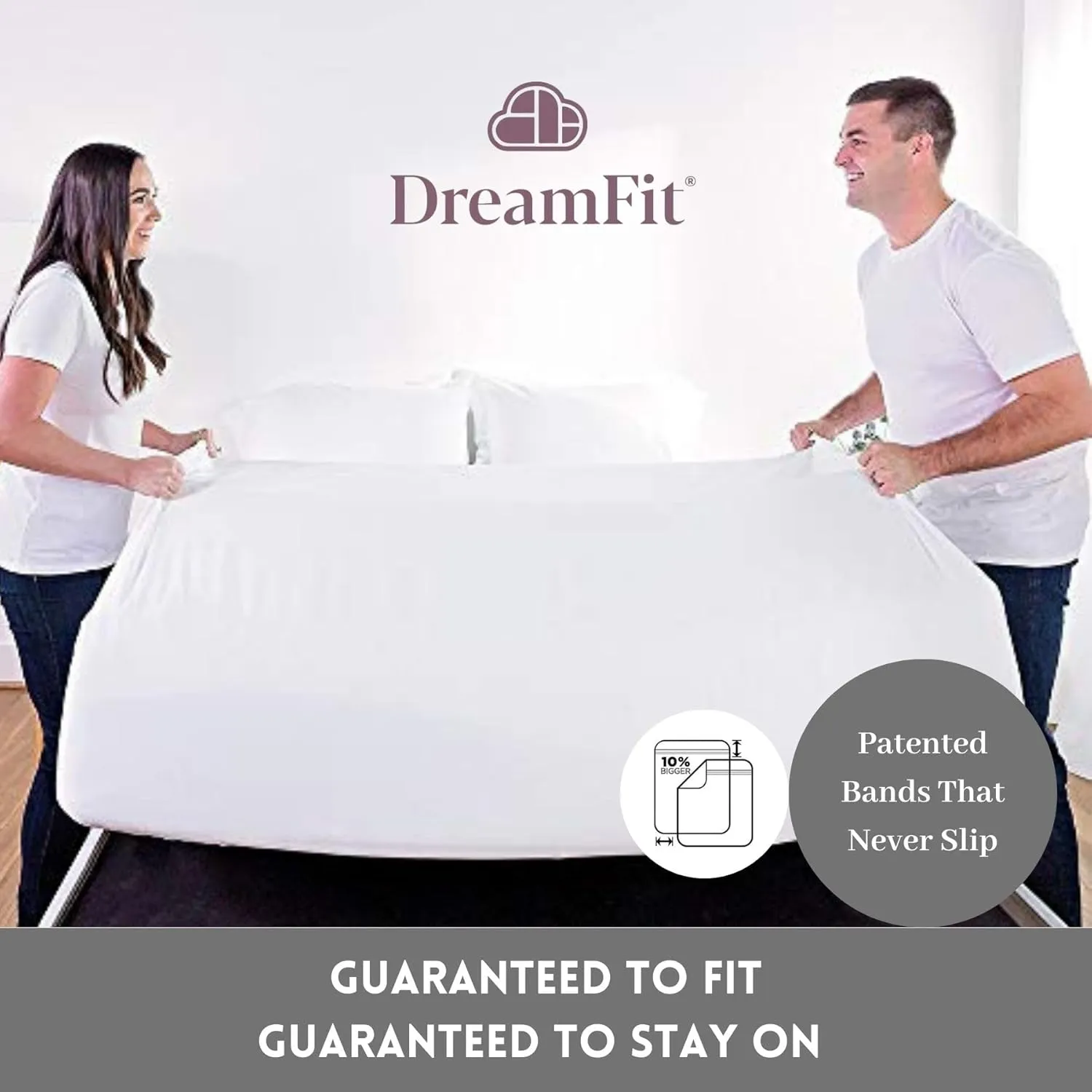 DreamFit DreamCool 100% Pima Cotton Sheets with Elastic Corner Straps 20 Inch Extra Deep Pocket Crafted in USA Bedding Guaranteed to Stay On Luxury Sheets California King Sheets Set Sage