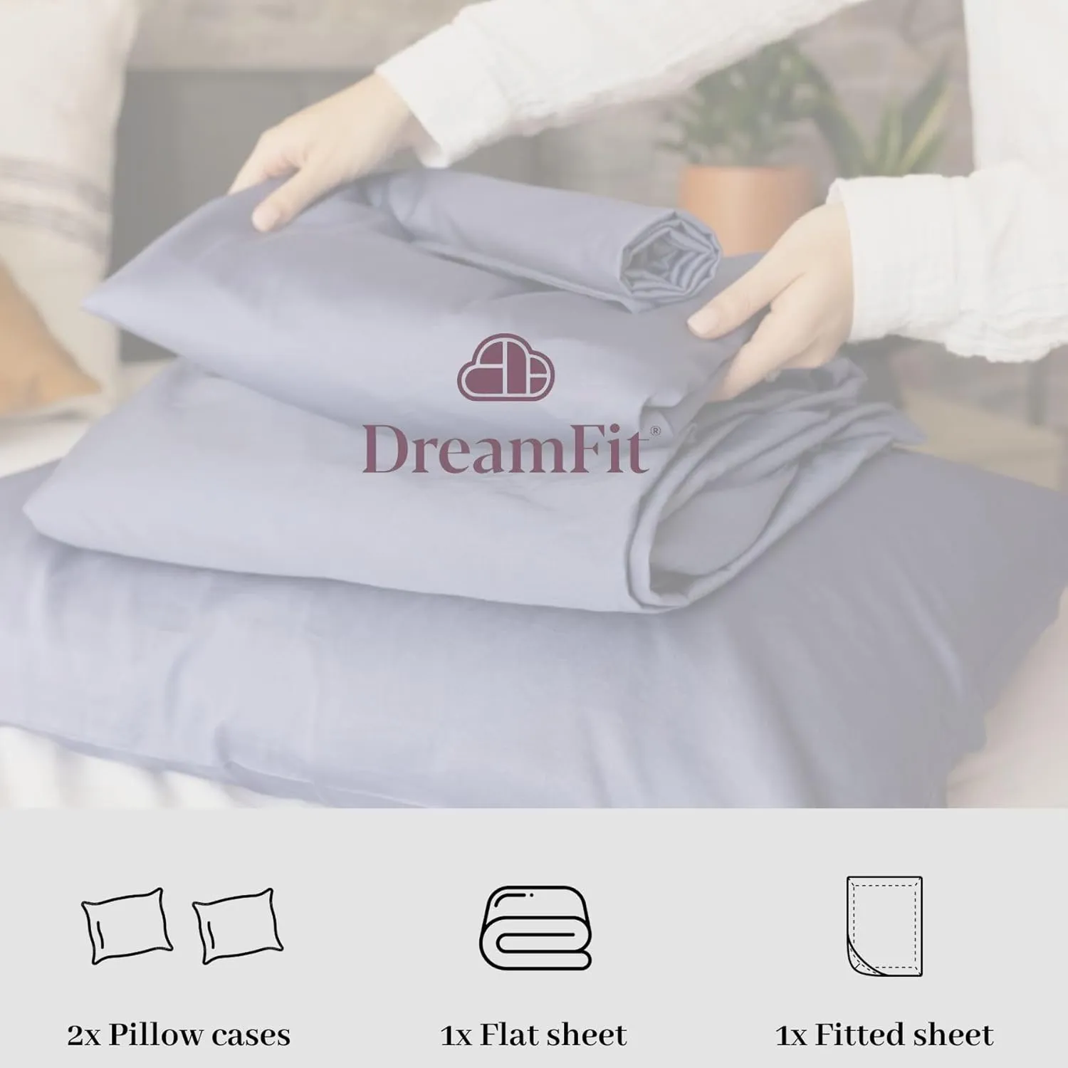 DreamFit DreamCool 100% Pima Cotton Sheets with Elastic Corner Straps 20 Inch Extra Deep Pocket Crafted in USA Bedding Guaranteed to Stay On Luxury Sheets California King Sheets Set Sage