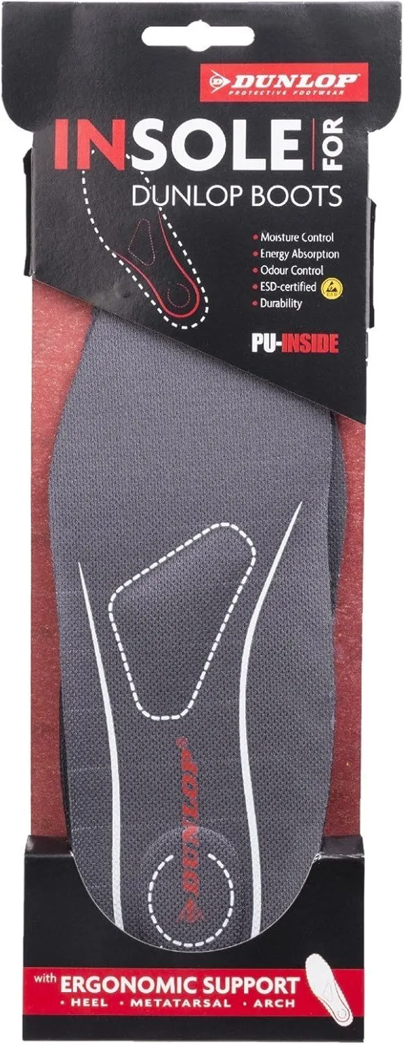 Dunlop Unisex Adults Supportive Odor Control Insoles (10 US) (Black)