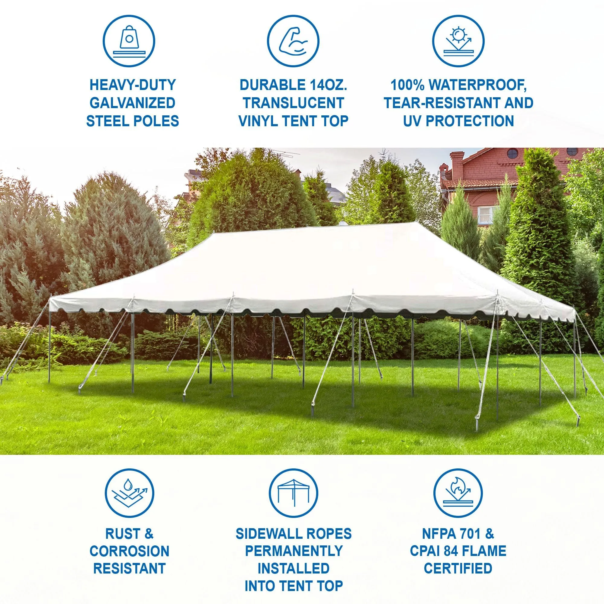 Duty, Tents Weddings, with Banquets, Tent Weekender for Backyard, Top Events, Party 20' Outdoor Easy Tents Up x Machine learning for Canopy Tent 40' White Heavy PVC Direct Sidewalls, Parties, Premium Party Graduations,
