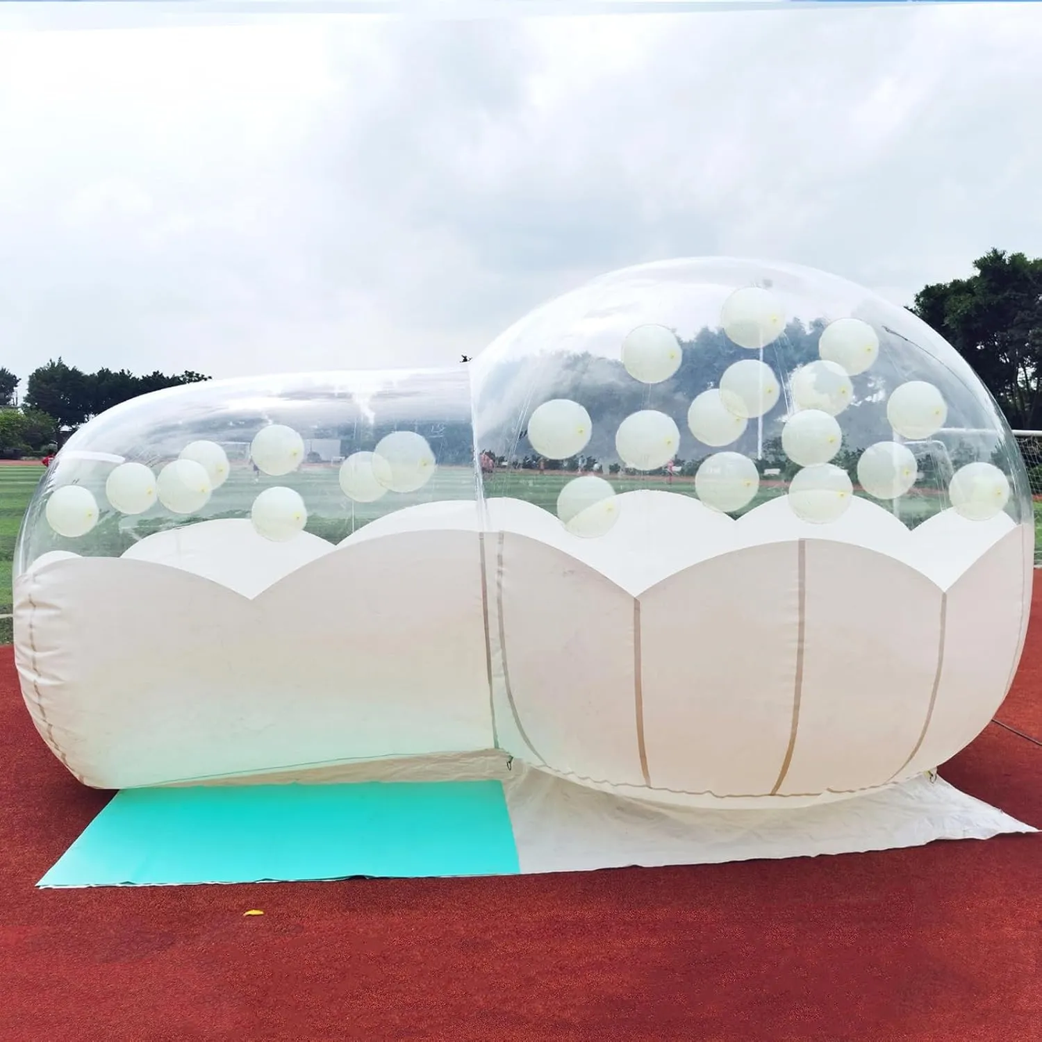 DYNAMI Inflatable Bubble Tent,Commercial Outdoor Clear Dome Camping Bubble Tent with Air Blower,for Outdoor Family Backyard Camping Stargazing,10FT Diameter Bubblen, 6FT Tunnel