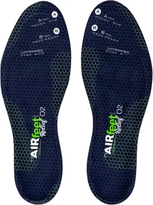 Dynamic Active Arch Support, AIRfeet Relief O2, Shoe Insoles Relieve Plantar Fasciitis, Leg Fatigue, Flat Feet Additional Cushioning for All Day Comfort (S/M)