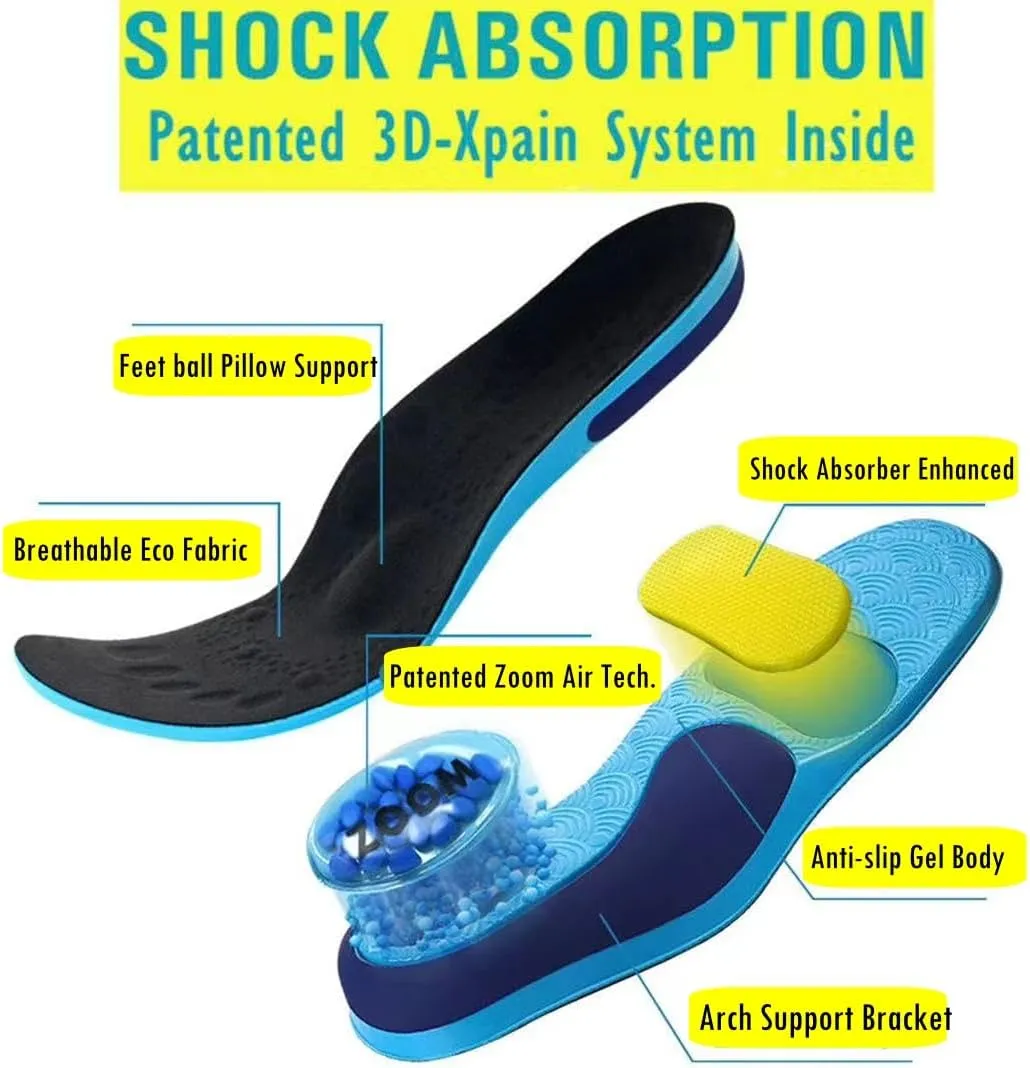 DynaZoom™ Arch Support Insoles Plantar Fasciitis Insoles Orthotic Gel Insoles Women Men Heel Pain Metatarsalgia Shoe Insert Shock Protect Overpronation Flat feet Insole Orthopedic Inner Sole