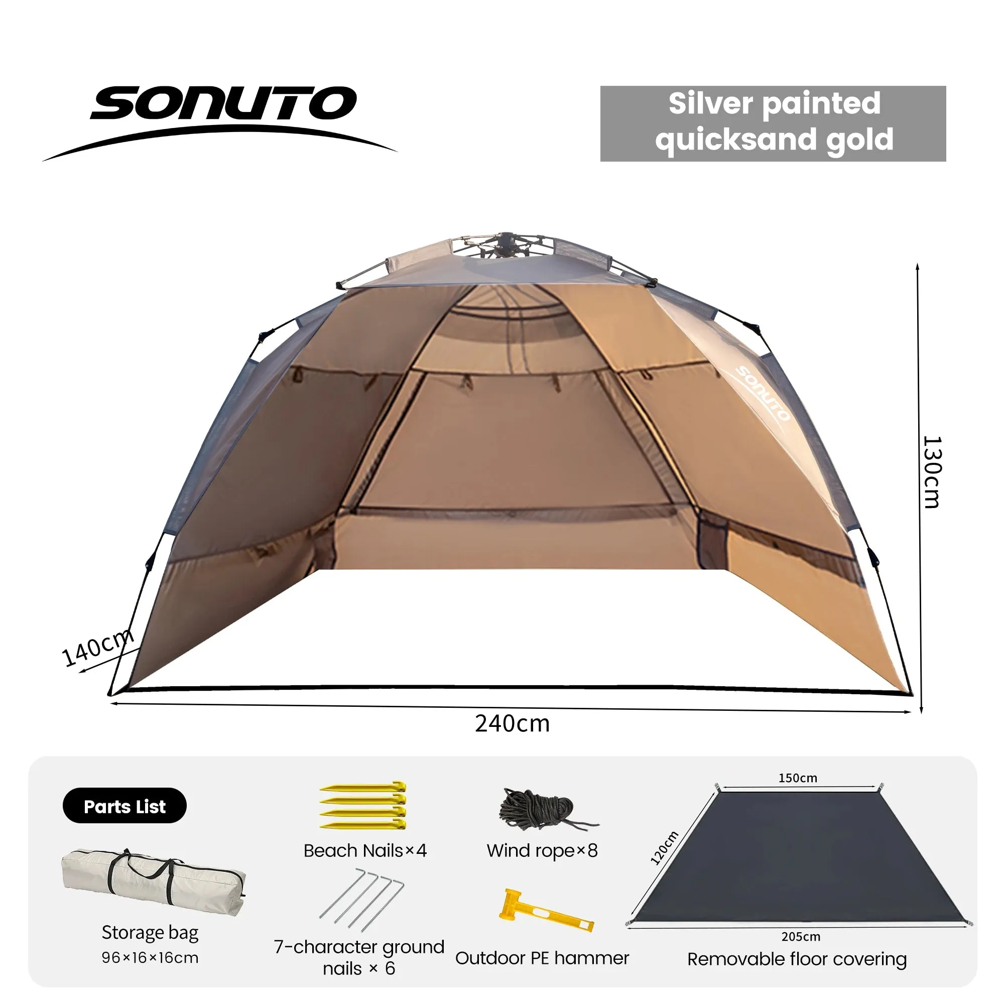 Effortless Shade & Quick Setup: Sonuto One-Touch Automatic Tent