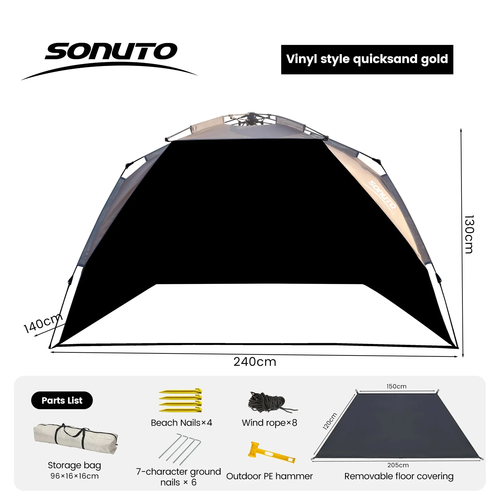 Effortless Shade & Quick Setup: Sonuto One-Touch Automatic Tent