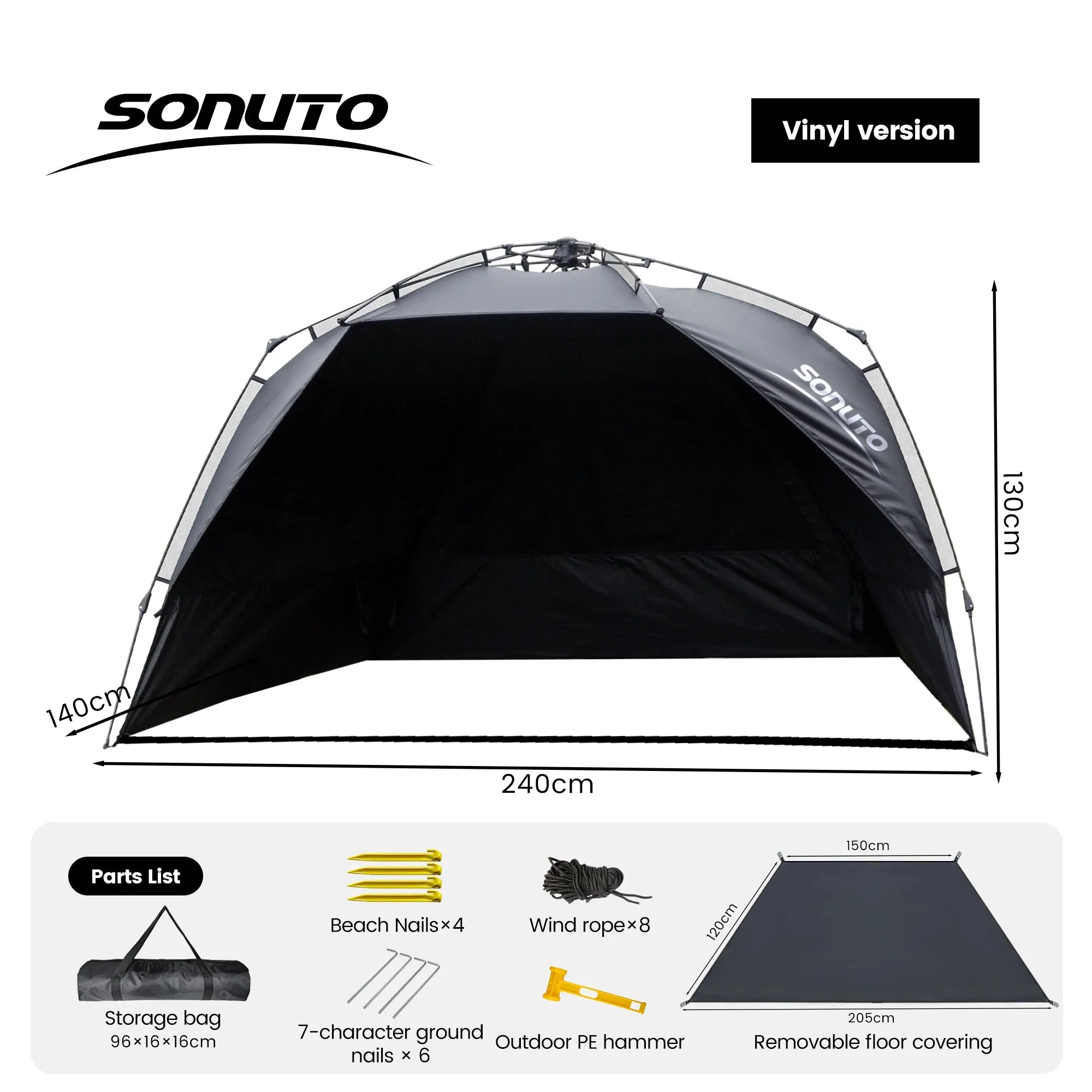 Effortless Shade & Quick Setup: Sonuto One-Touch Automatic Tent