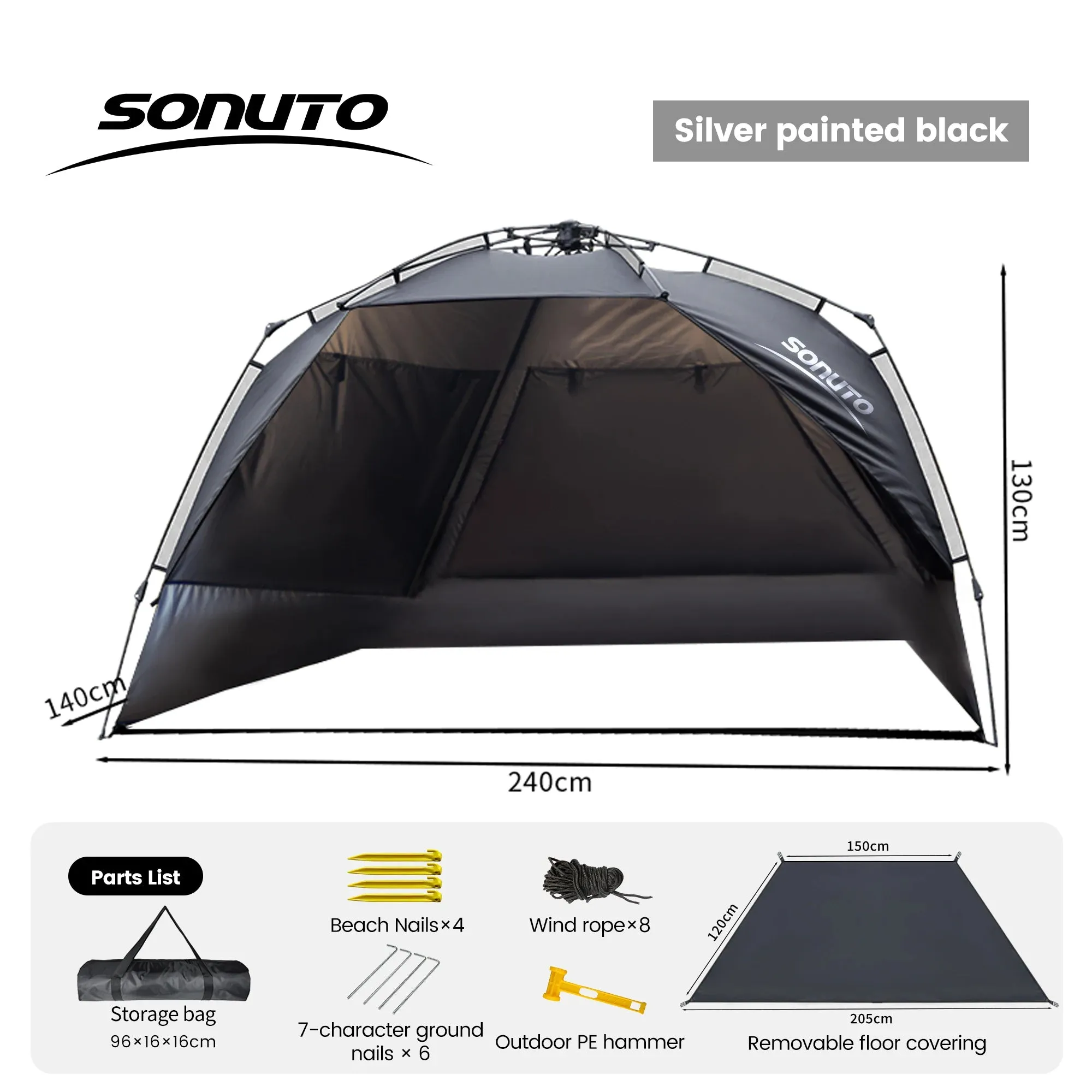 Effortless Shade & Quick Setup: Sonuto One-Touch Automatic Tent