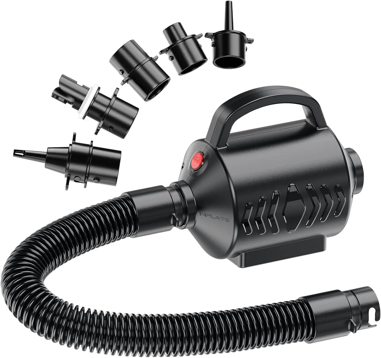 Electric Air Pump for Inflatable Pool Toys - High Power Quick-Fill Air Mattress Inflator Deflator Pump for Pool Float Raft Gymnastics Track Mat, Portable Air Pump 4 Nozzles AC 220-240V (400W)