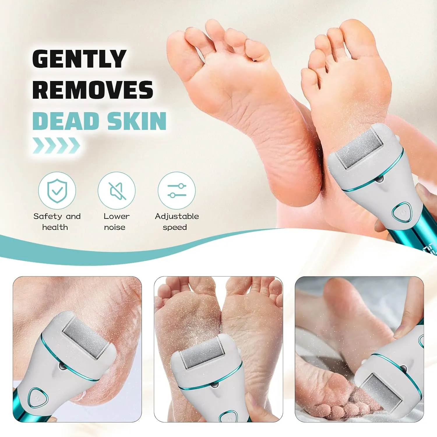 Electric Feet Callus Remover Foot File Electric Callus Remover Feet Portable Professional Pedi Feet Care for Dead Skin Callous Remover Tool 2 Speed Waterproof Pedicure Foot File Kit 5688Blue