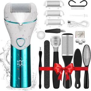 Electric Feet Callus Remover Foot File Electric Callus Remover Feet Portable Professional Pedi Feet Care for Dead Skin Callous Remover Tool 2 Speed Waterproof Pedicure Foot File Kit 5688Blue