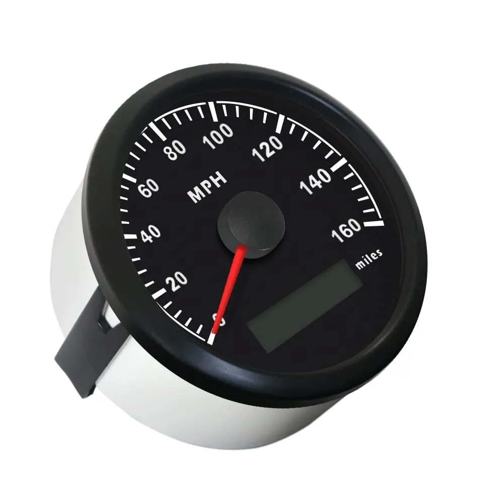 ELING Universal MPH GPS Speedometer Odometer Kit 160MPH Speed Gauge for Car Motorcycle Tractor Truck with Backlight 85mm 12V 24V Replacement Speedo