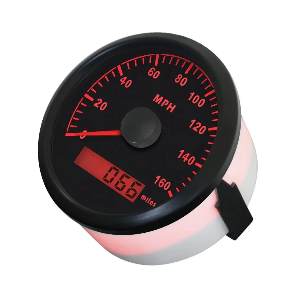 ELING Universal MPH GPS Speedometer Odometer Kit 160MPH Speed Gauge for Car Motorcycle Tractor Truck with Backlight 85mm 12V 24V Replacement Speedo